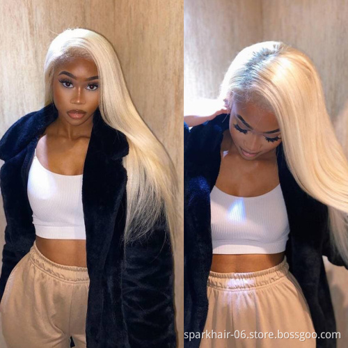 100% Mink Raw Virgin Cuticle Aligned Brazilian Blonde Lace Frontal Wig Human Hair 613 Transparent Lace Front Wigs With Baby Hair